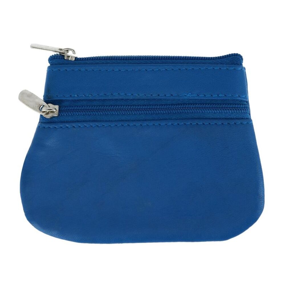 CTM Leather Zipper Coin Pouch Wallet